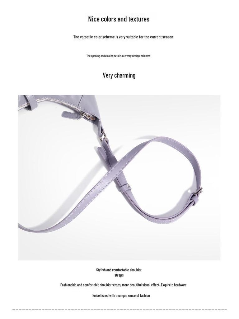 2025 Crescent Minimalist Genuine Leather Shoulder Bag