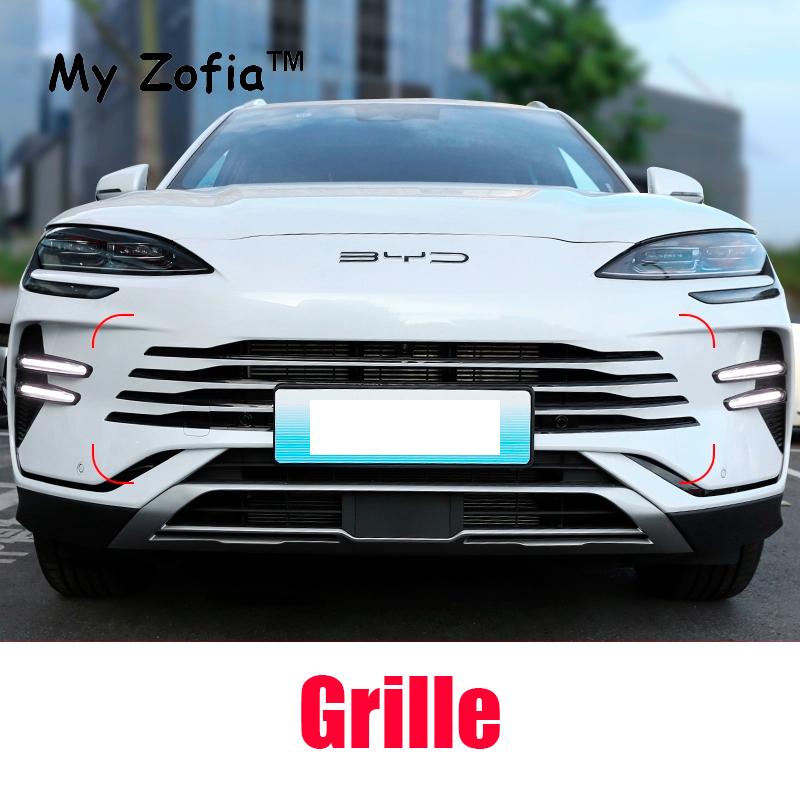 For BYD Seal U Sealion 6 Song Plus 2024 2025 Accessories Front Logo Grille Bumper Emblem Decal Black Logo Refit Sticker