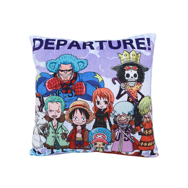1pc Officially Licensed One Piece Square Pillow - Straw Hat Crew Sofa Cushion, Ultra-Soft Short Plush, Comfortable Anime Gift.