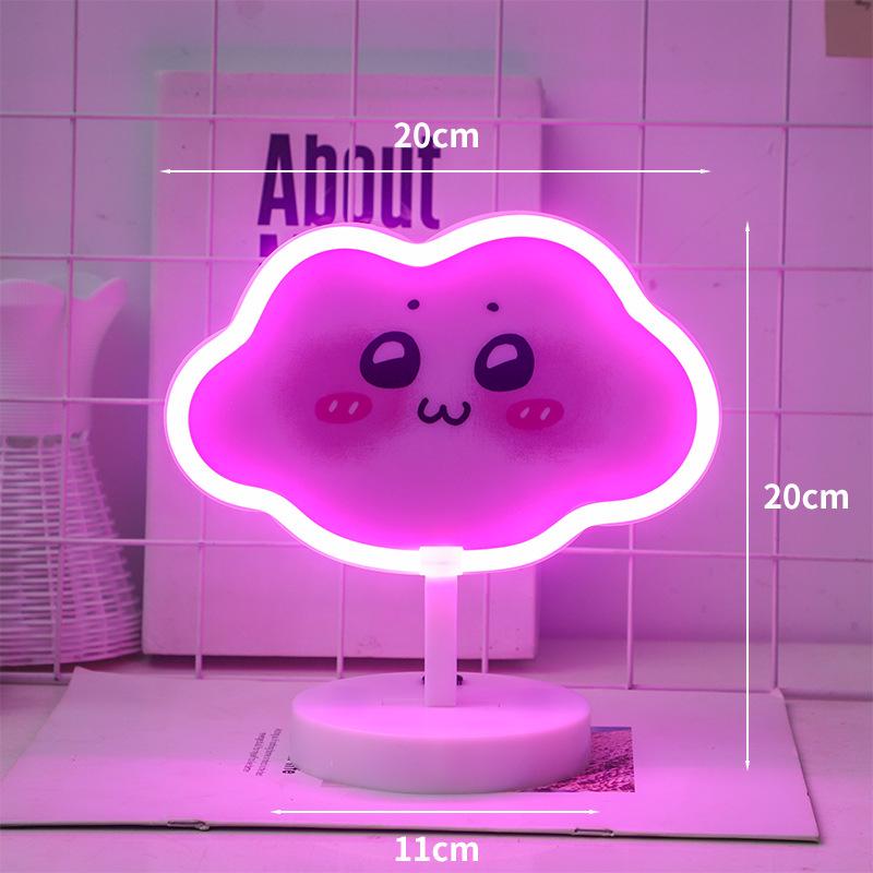 LED Cloud & Star Neon Night Light – Cute Decorative Atmosphere Lamp