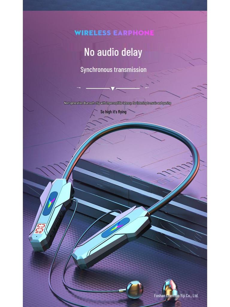 Esports Bluetooth Neckband Wireless Earbuds - Low Latency, Sound Positioning, Card Slot.