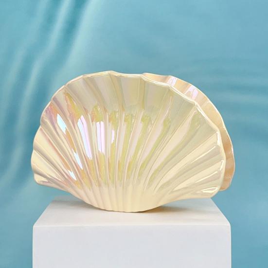 Hair Clip Gradient Color Hollow Design Shell Shape Hair Claw Plastic Resin Material Strong Grip Back Head Hair Claw