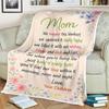 Mom Blanket from Children Hugged and Filled with Love, Wishes and Comfort Morning Noon and Night Message Mother's Day Gift