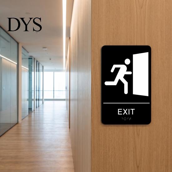 Tactile Braille Sign for Visually Impaired Unisex Restroom Men Women, 6" x 9" Self-adhesive Bathroom Door High Contrast Black And White Signs
