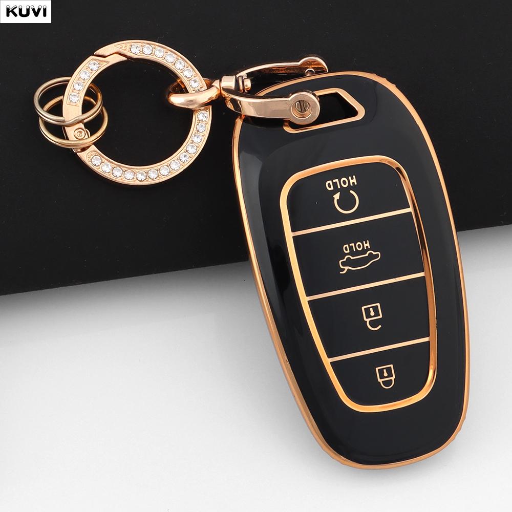 

Для Hyundai Santa Fe Tucson 2022 NEXO NX4 Atos Prime Solaris 2021 ТПУ 4-кнопочный чехол для автомобильного ключа-пульта брелок автоаксессуары
