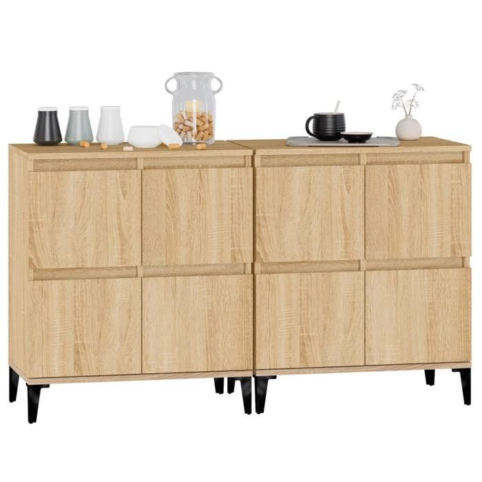 Maison Exclusive - Buffets 2 pcs chêne sonoma 60x35x70 cm bois d'ingénierie