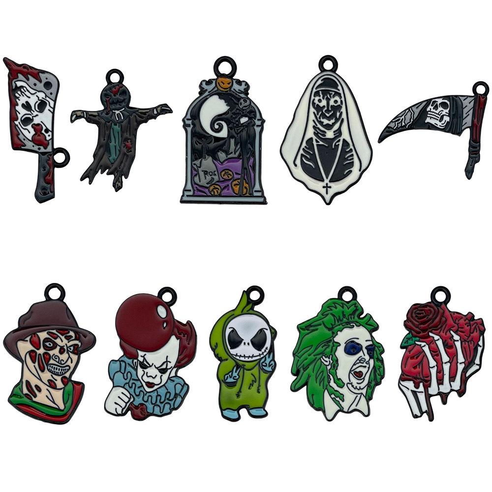Creative Halloween Accessories DIY Bracelet Necklace Keychain Earrings Pendant Skeleton Ghost Halloween Funny Pendant