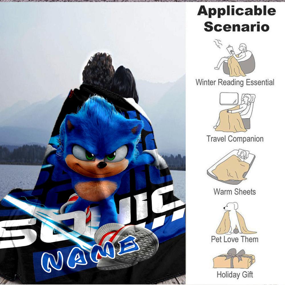 Custom 1pc Sonic Adventure: Team Sonic Blanket, Soft And Comfortable Blanket, Casual Warm, Camping Travel Blanket, Birthday Gift Q912177