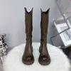 Fashion Women Boots Knee High Chelsea Boots for Women Mid Heels Motorcycle Goth Shoes Trend Fashion Designer Women Botas