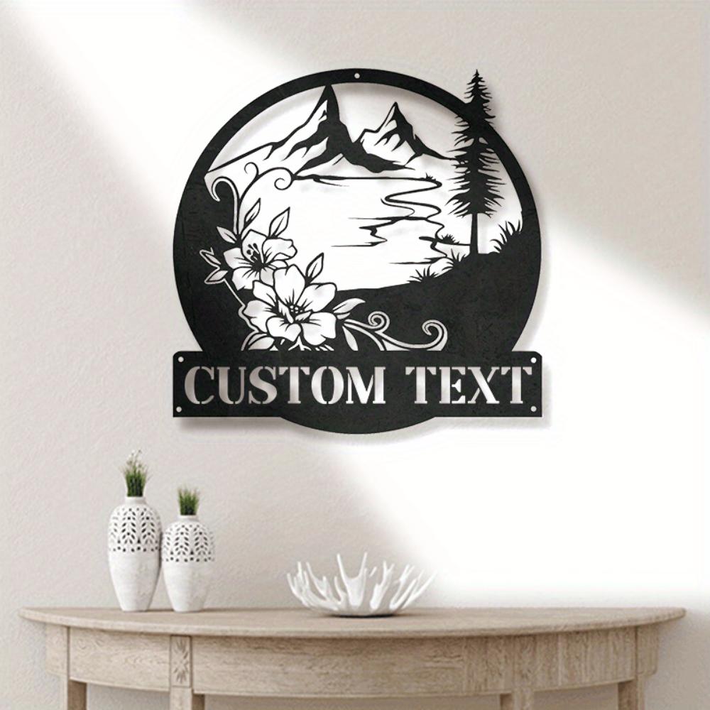 Metal Sign Floral Camping Wall Decor Custom Text Indoor Outdoor