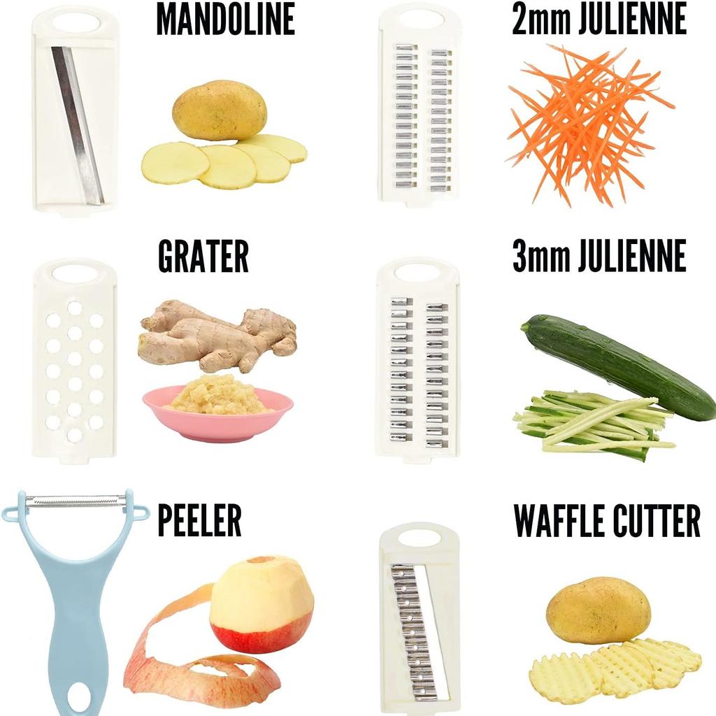 5 vienā daudzfunkcionāls dārzeņu un augļu griezējs, kartupeļu mājsaimniecības pārtikas smalcinātājs, virtuves mandolīna griezējs, dārzeņu griezējs, griezējinstrumenti