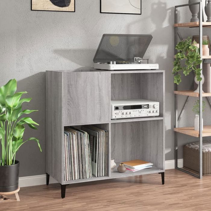 VidaXL Cabinet for Records Sonoma Grey 84.5x38x89 Cm Engineered Wood 832003