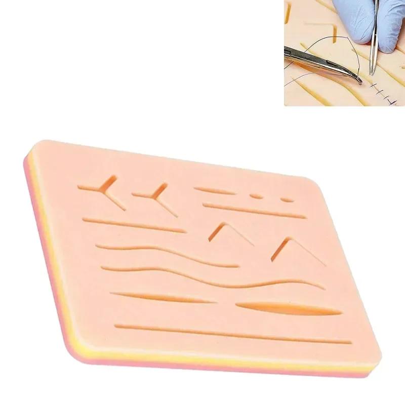 Traumatic Skin Suture Training Model Pad with Wound Silicone Suture Practice Pad Teaching Equipment Dental Accessories