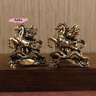 S-1Pc Chinese Dragon Horse Brass Craft Ornament 2026 Small Copperware Creative Home Decor Desktop Gift For Collection