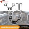 3X Carbon Fiber Steering Wheel & Side Air Vent Outlet Covers For Dodge RAM 10-17