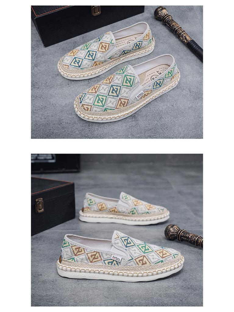 2025 Men's Summer Linen Slip-on Shoes: Trendy, Breathable Old Beijing Fisherman Style