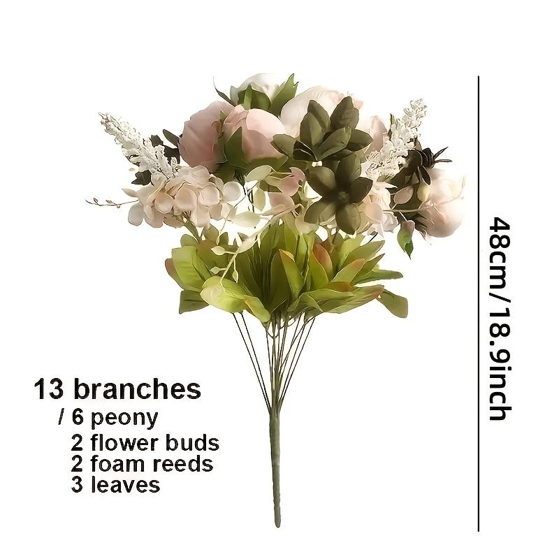 

Realistic Champagne Peony 13 Branches Silk Flowers. Elegant faux floral for wedding, home, DIY. Perfect indoor & outdoor decor. розовый