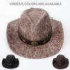 European, American Style Western Cowboy Top Hat Retro Felt Hat Tibetan Men's and Women's Party Hat Belt Jazz Hat