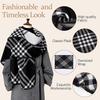 186*55cm Damski Zimowy Szalik w Kratę - Wszechstronny, Ciepły, Gruby, Koc w Kratę Oversize ze Sztucznego Kaszmiru