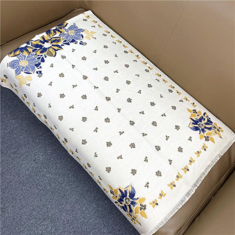 Shawl Women's Winter New Warm Imitation Cashmere Scarf Long Flower Thickened Double-sided Scarf Dual-purpose