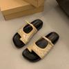 Nowe Modne Paski Letnie Buty Plażowe Kwadratowe Obcasy Klapki Damskie Słodka Kokardka Zewnętrzne Letnie Sandały Wsuwane Buty