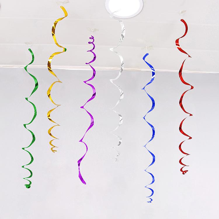 Festival & Birthday Swirl Ceiling Decorations: Hanging PVC Ornament for Windows, Corridors, and More.