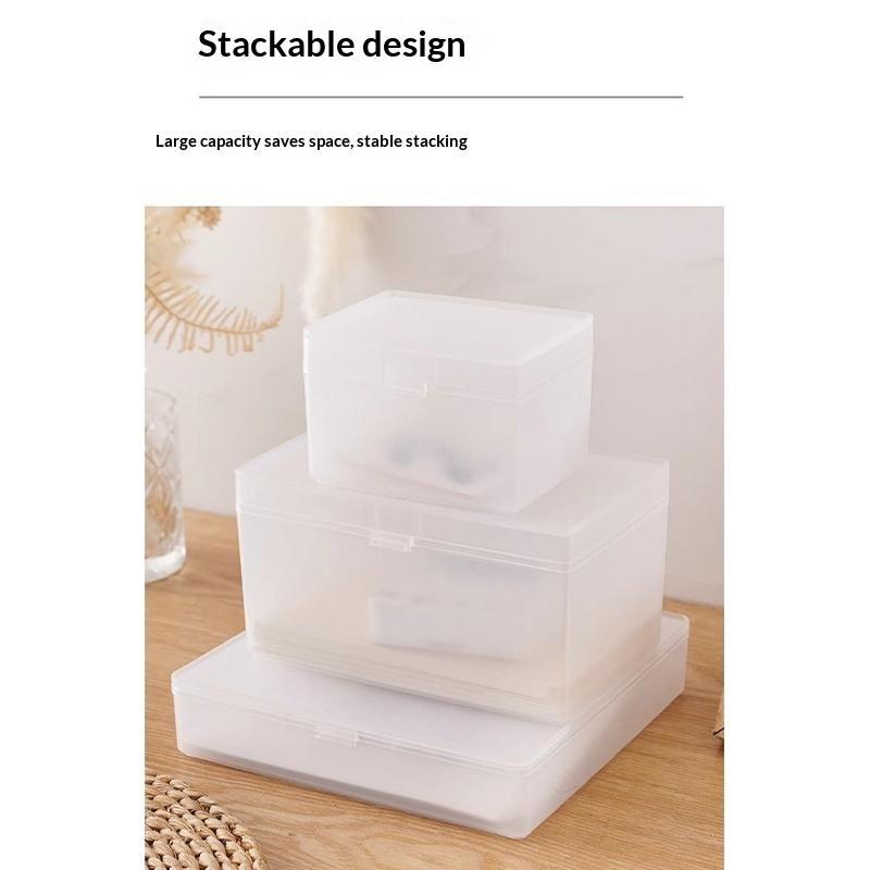 White & Transparent Desktop Storage Box Pos Collection Box Jewelry Container Id Card Organizer