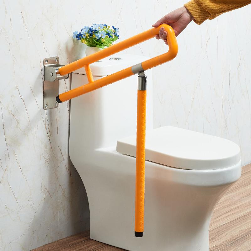 Wall-Mounted Folding Toilet Handrail for Elderly - ABS Stainless Steel