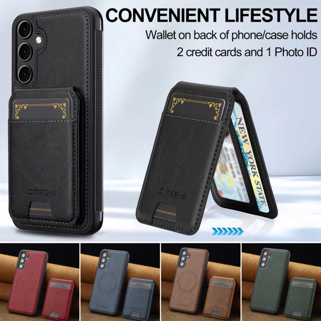 2 In 1 Magsafe Leather Phone Case For Samsung Galaxy S26 S25 Edge S24 S23 S22 S21 Ultra Plus FE A17 Magnetic Card Wallet Cover
