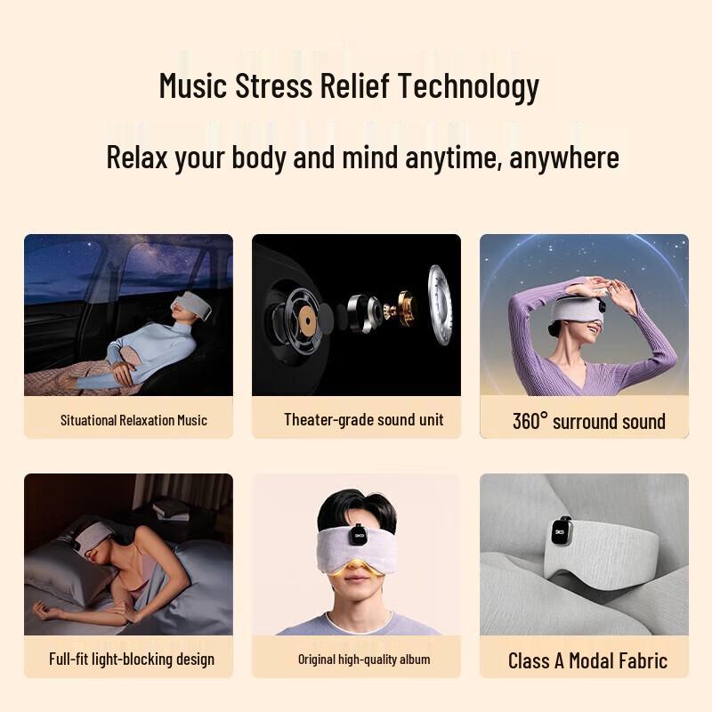 SKG T5 Series 1st Gen Smart 3D Bluetooth Sleep Eye Mask
