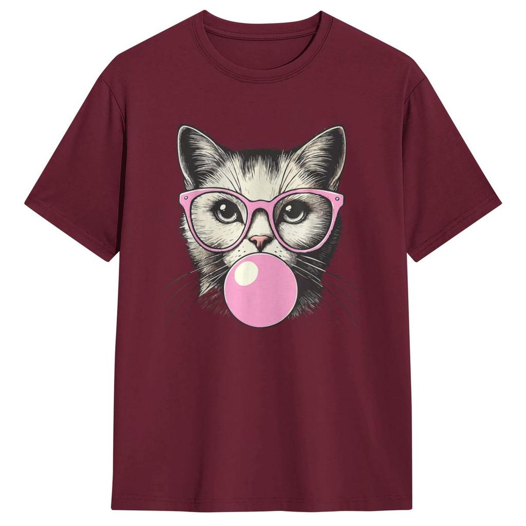 Men Cute Cat Shirt For Women Funny Cat Lovers T Shirts Cotton Tops Summer Short-Sleeve T Shirt O Neck Novelty Tshirt Plus Size