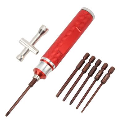 Aluminum RC Hex Screwdriver Tools Kit Ergonomic Design Durable RC Car Model Repair AccessoryRed