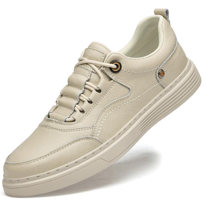 

Men s shoes business casual leather shoes men s Korean version soft sole British style breathable fashion sports casual board shoes men 37 песочный