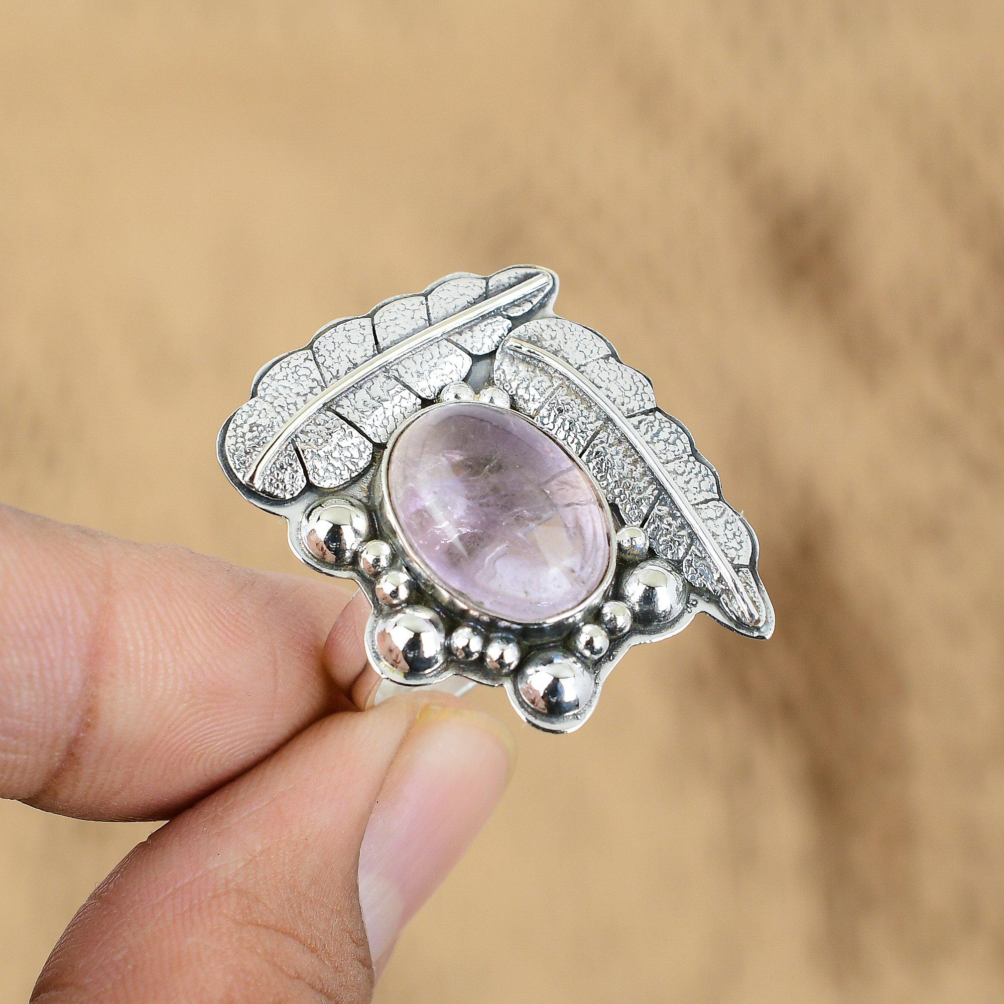 

Natural African Amethyst Gemstone Multi Stone Adjustable Ring 925 Silver Yes