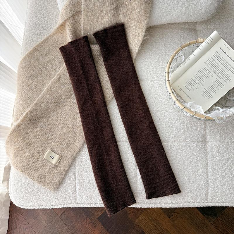 Boots Cotton Socks Cover Thickened Thermal Calf Socks Coffee-Colored Knitted Lolita Stack Leg Cover