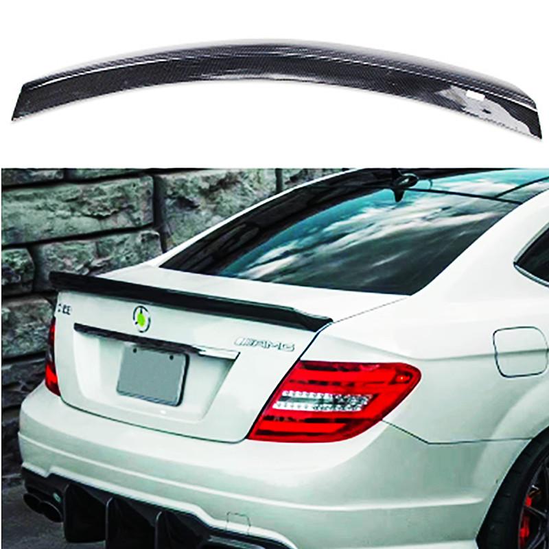 For 2007-2014 Mercedes-Benz C-Class W204 C180 C200 C260 C300 C63 4 Doors Coupe Carbon Fiber Rear Trunk Lid Car Spoiler Wings