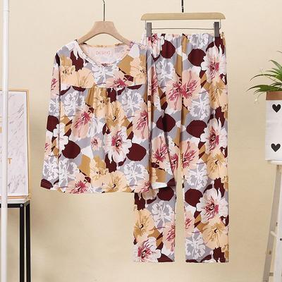 Damen Pyjama-Set, Herbst/Winter, koreanische Version der älteren Mutter, lässige Hauskleidung, Hosen, Homewear-Anzug, große Größe