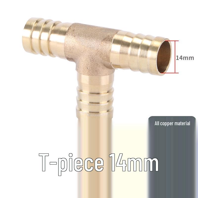 Brass Green Head Pagoda Straight-Through 2-Way or 4-Way Tee Fitting, Compatible with 6-16mm Tubing