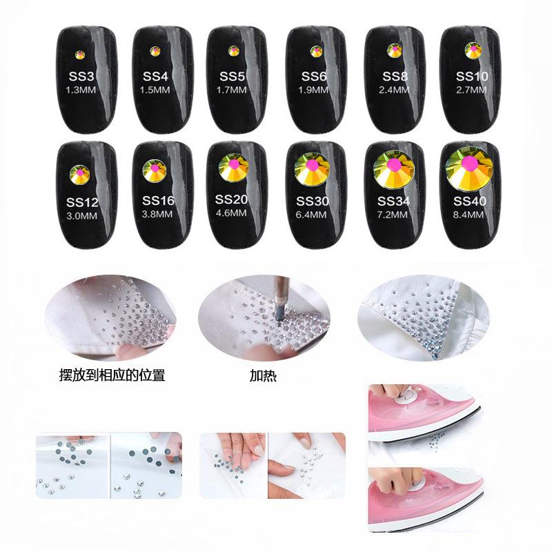 Imitation Austrian Hot Diamond Manicure Glass Flat Bottom Drill Adhesive Rhinestone Diy Clothing Accessories Hot Melt Adhesive Bottom Drill