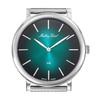 Mathey-Tissot Relógio masculino Monsoon de aço inoxidável com mostrador verde e quartzo H7916AV