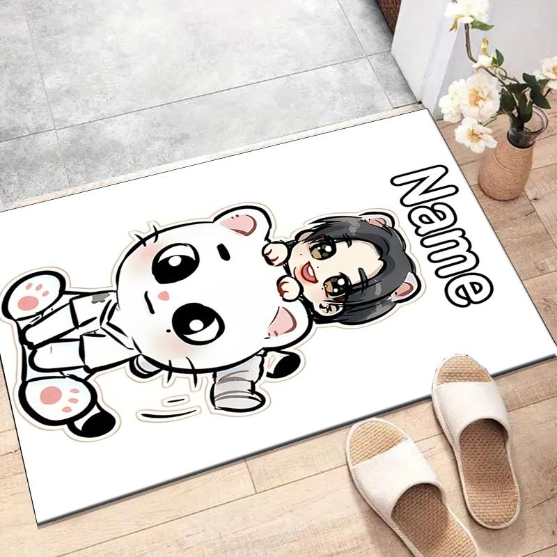 Custom Kpop Team Mat Personalized Name, Polyester Washable Indoor Entryway Rug, Gift for Christmas, Easter, Thanksgiving Day
