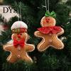 Non Woven Fabric Christmas Decor Gingerbread Man Pendant, Non-woven Hanging Ornament with Lanyard Decorative Holiday Door Accents for Tree Decoration,