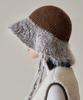 Bajal Crochet Knit Round Bucket Hat Brown