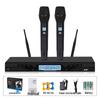 UHF Dual Metal Wireless Microphone with Adjustable Frequency and LCD Screen for Professional Entertainment Use