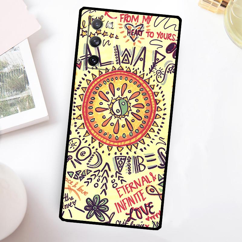 Positive Good Vibe Quote Case For Samsung Galaxy S22 S23 S24 Ultra Plus Note 10 20 S8 S9 S10 S20 FE S21 FE Cover