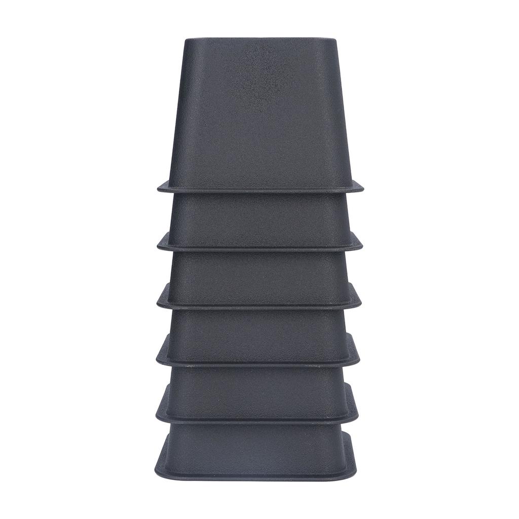 6Pcs 3 Inch Trapezoid Furniture Risers Sofa Leg Pads for Bed Table Cabinet Sofa Feet Black