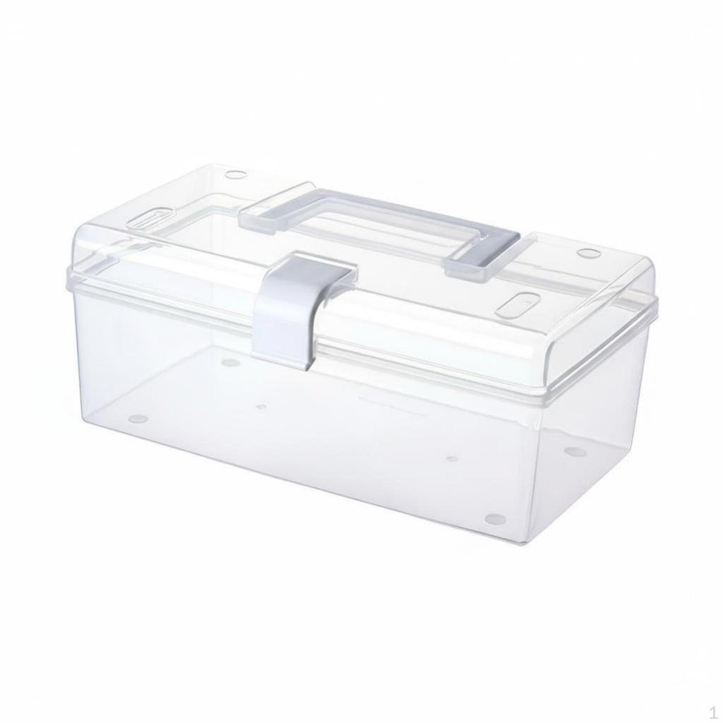 Transparent Storage Box, Portable Medicine Organizer, Minimalist Dustproof Container for Dorm,