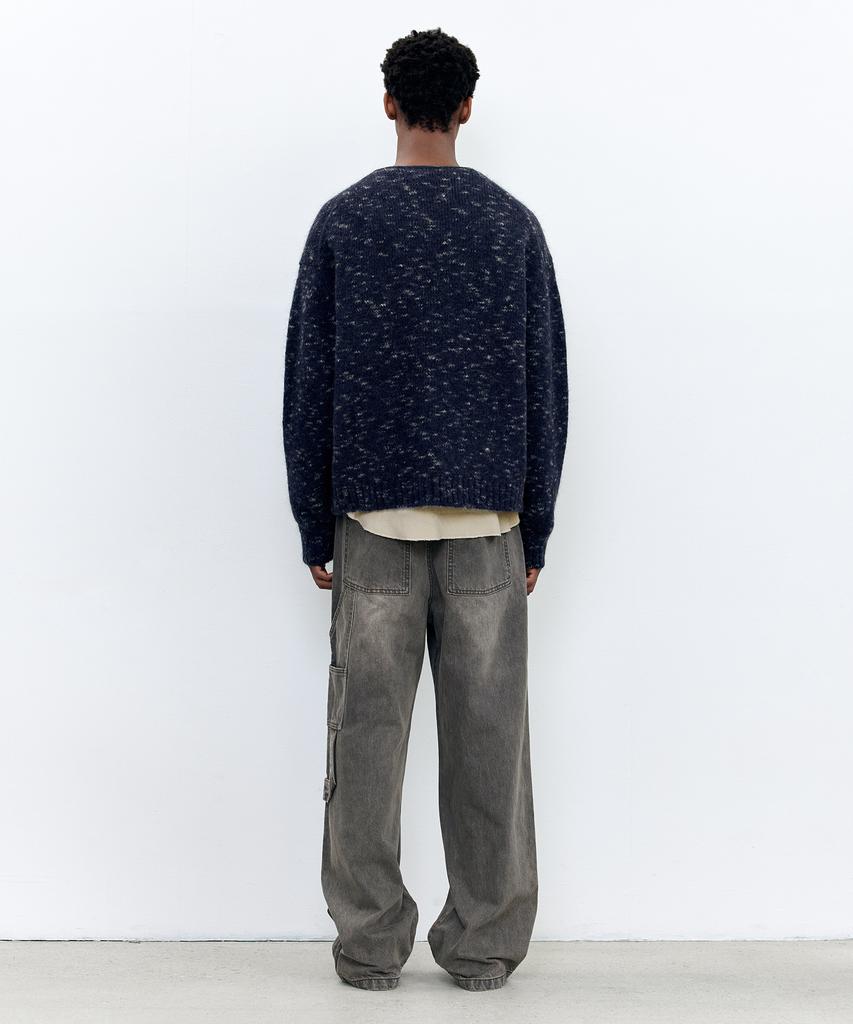 Insilence Italian Mohair Mix Cardigan Dark Navy