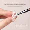 Dual-ended Sandalwood Handle Nail Art Pen: Multi-functional Japanese Silicone Gel Mixer, Carving Tool, Scraper, Embosser, and Color Painting Tool.