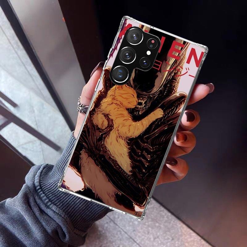 Cool A-Alien X-Xenomorph Phone Case For Samsung Galaxy S26 S25 Edge S24 S23 Ultra S22 Plus S21 S20 FE Soft TPU Back Cover Funda